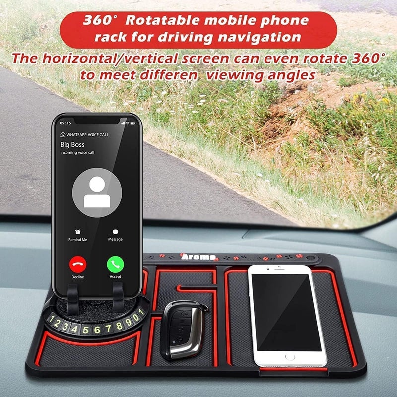 Aputue Anti-Skid Car Dashboard Mat - Universal Non-Slip Phone Pad with Honeycomb Design - Image 5