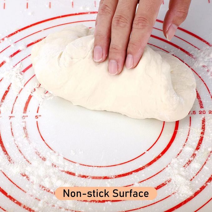 Quellance Silicone Baking Mat for Baking, 16" x 24" Pastry Mat for Rolling Dough Non Slip Extra Large, Fondant Mat with Measurement, Kitchen Counter Mat for Pie Crust, Pizza and Cookies, Oven Liner Mat, Red - Image 3