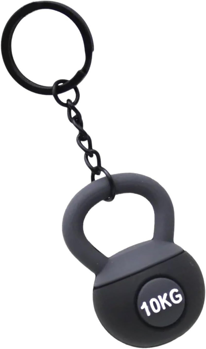 Black 3D Kettlebell Keychain Bag Pendant Charm for Decorating Keys - Image 1
