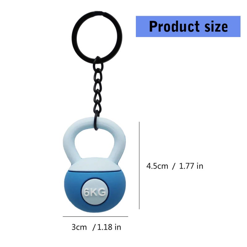 Black 3D Kettlebell Keychain Bag Pendant Charm for Decorating Keys - Image 4