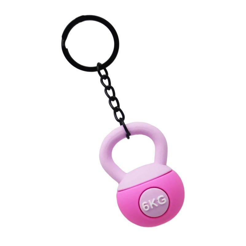 Black 3D Kettlebell Keychain Bag Pendant Charm for Decorating Keys - Image 2