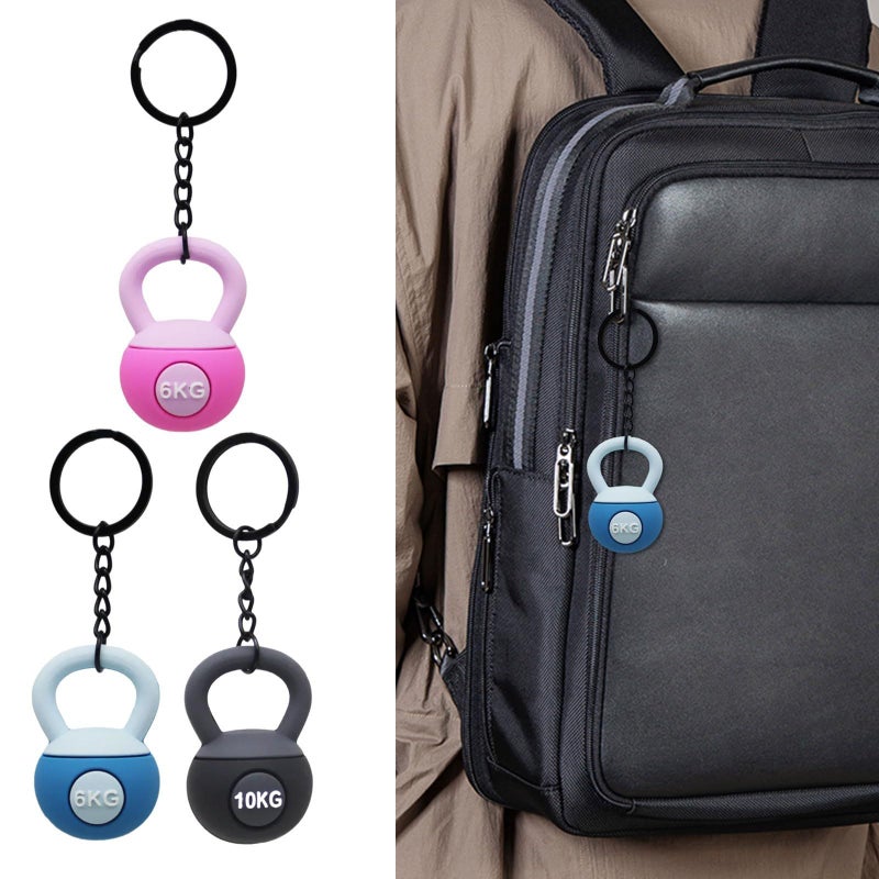Black 3D Kettlebell Keychain Bag Pendant Charm for Decorating Keys - Image 5