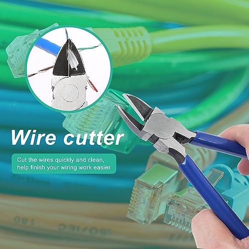 PETECHTOOL RJ45 Crimp Tool Pass Through Ethernet Crimping Tool Kit Cat6 Cat5e Cat6a RJ45 Crimper with Cable Tester, Cat6 Connectors with RJ45 Boot Covers, Mini Stripper, Blades and Cable Ties - Image 5