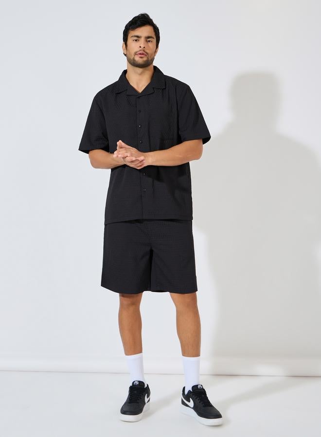 Styli Relaxed Fit Textured Woven Shirt and Shorts Co-Ords - Image 3