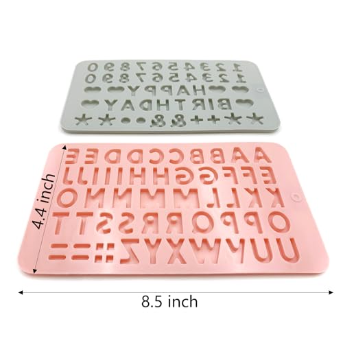 Qgond 2PCS Reusable Silicone Letter & Number Molds | Non-Stick Baking Tools for Chocolate, Cake, Soap | Dishwasher & Oven Safe (-40°C to 230°C) - Image 2