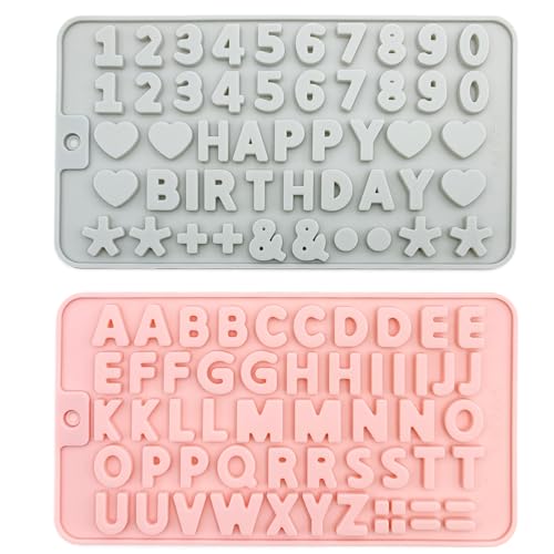 Qgond 2PCS Reusable Silicone Letter & Number Molds | Non-Stick Baking Tools for Chocolate, Cake, Soap | Dishwasher & Oven Safe (-40°C to 230°C) - Image 1