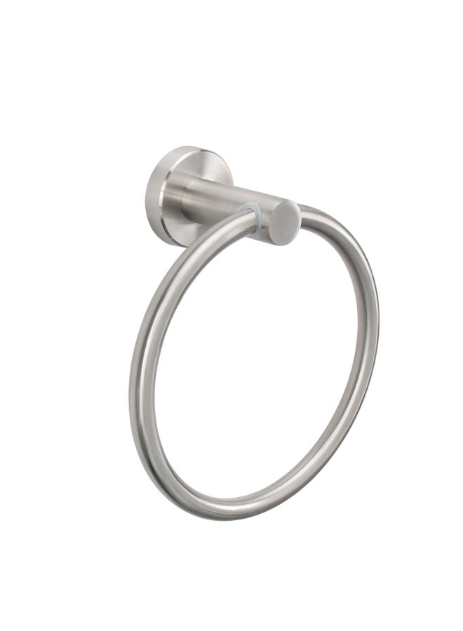 Bath Towel Ring, Thicken Stainless Steel Hand Towel Holder for Bathroom, Modern Round Towel Hanger Wall Mounted (Brushed Nickel) - Image 1