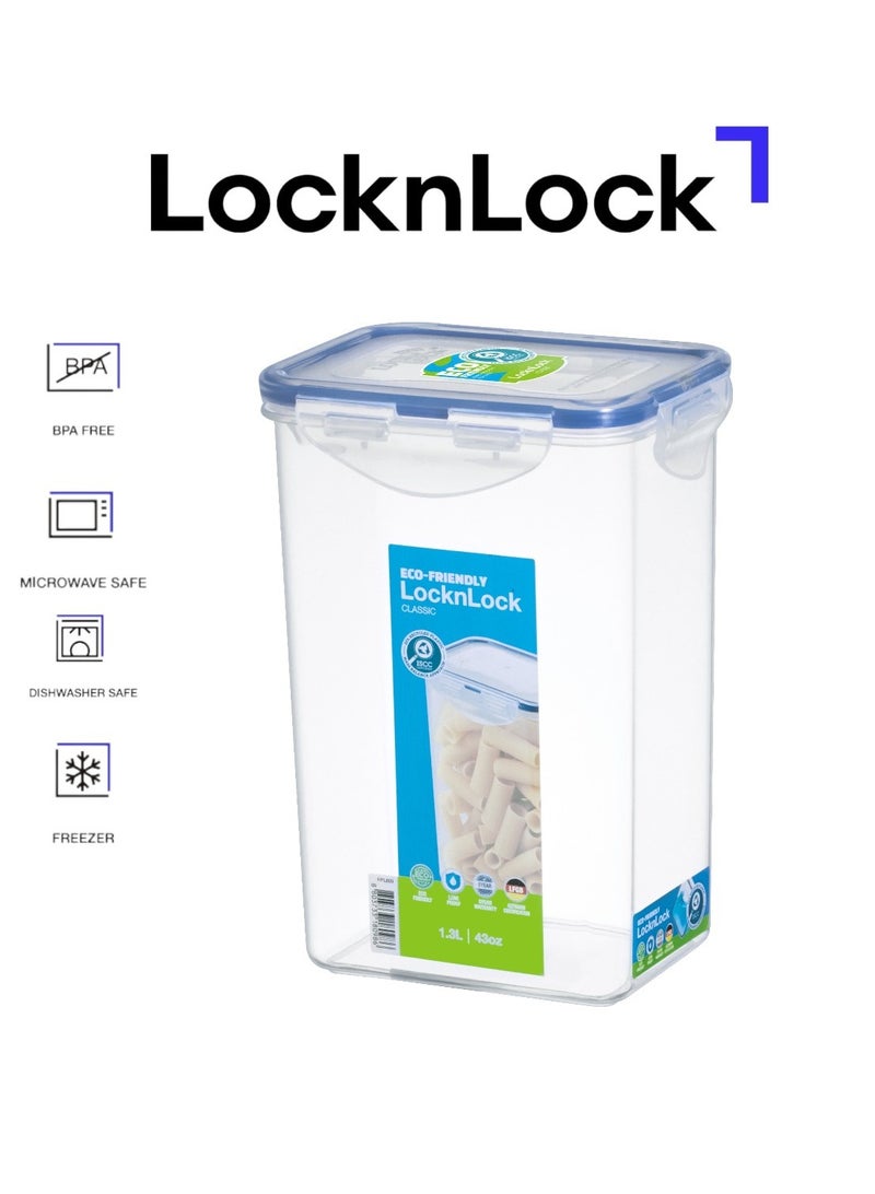 لوك آند لوك لوك لوك 1.3 لتر مستطيل محكم الغلق لتخزين الطعام - خالٍ من مادة BPA، آمن للاستخدام في الميكروويف والفريزر وغسالة الأطباق - Image 1
