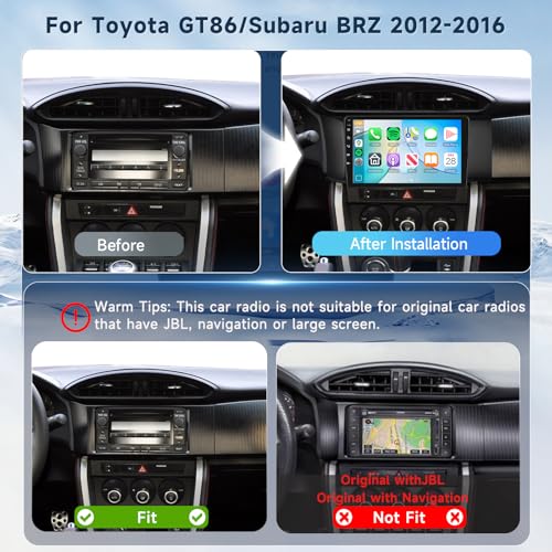 VECHTEL 5G WiFi Android 15 Car Stereo for Toyota GT86Subaru BRZ 20122016 with Wireless Carplay Android Auto 9 Inch Touch Screen Radio Support GPSBluetoothFMSWCBackup Camera - Image 3