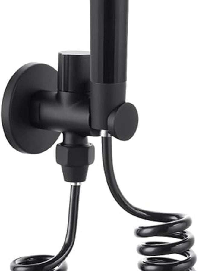 Handheld Toilet Sprayer With Brass T Valve And Retractable Hose Dual Function Type2 - Image 1