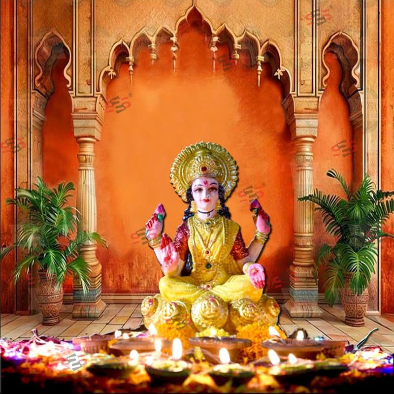 S2S قماش خلفية شجرة القوس لتزيين البوجا التقليدي، قماش تزيين خلفية | قماش ستارة للمهرجانات والفعاليات والمناسبات - (5 × 5 قدم) (شجرة القوس) - Image 3