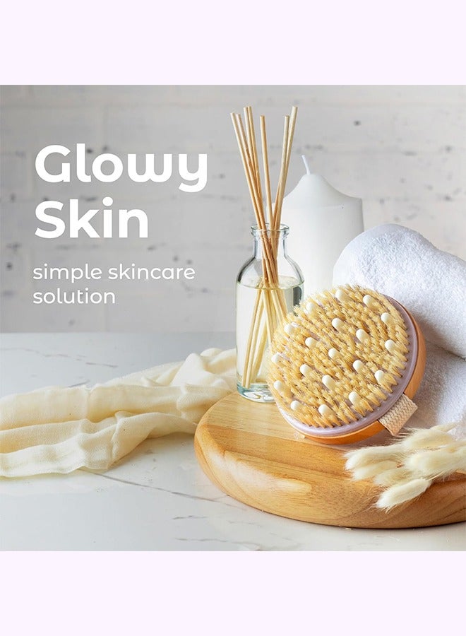 Bukela Dry Brushing Body Brush for Lymphatic Drainage, Dry Skin, Cellulite, Blood Circulation with Exfoliating Natural Bristles and Massage Nodes for Flawless Skin - Image 5