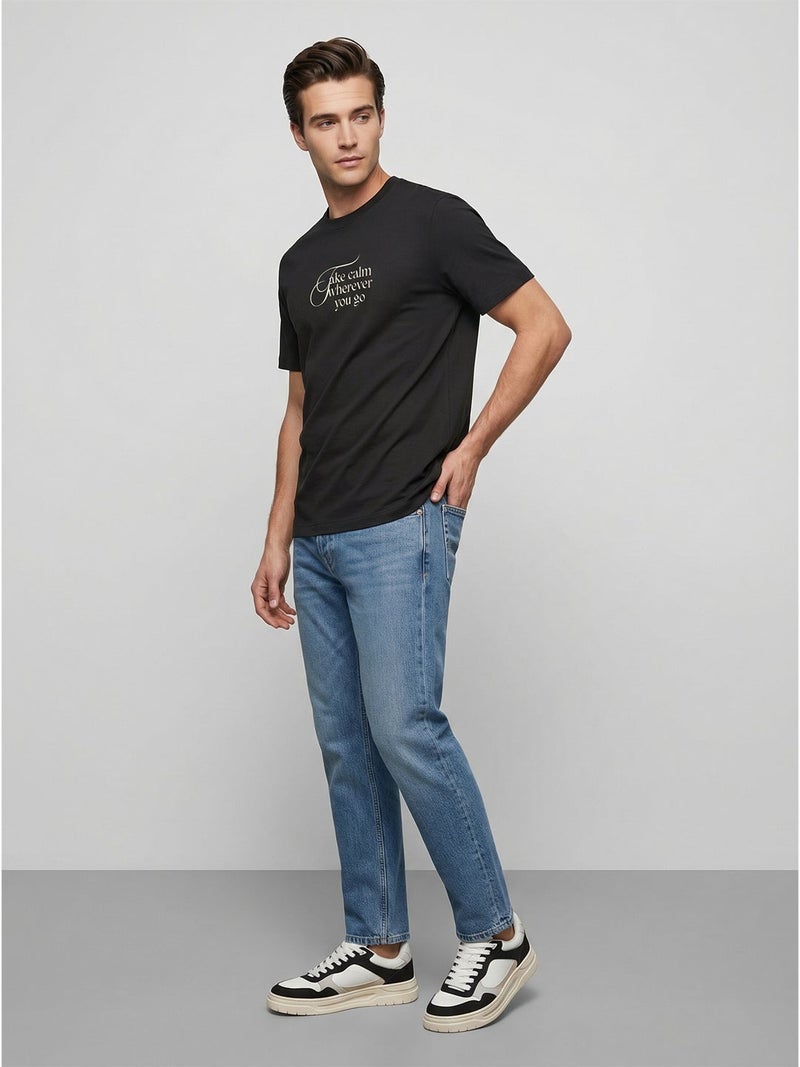 نوبيرو Nobero Regular Fit Printed T-shirt for Men - Image 3