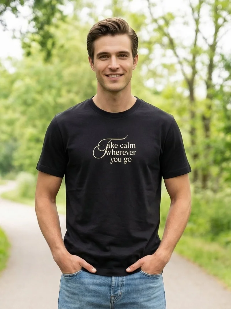 NOBERO Deep Grey Nobero Regular Fit Printed T-shirt for Men for Men | Best Price UAE