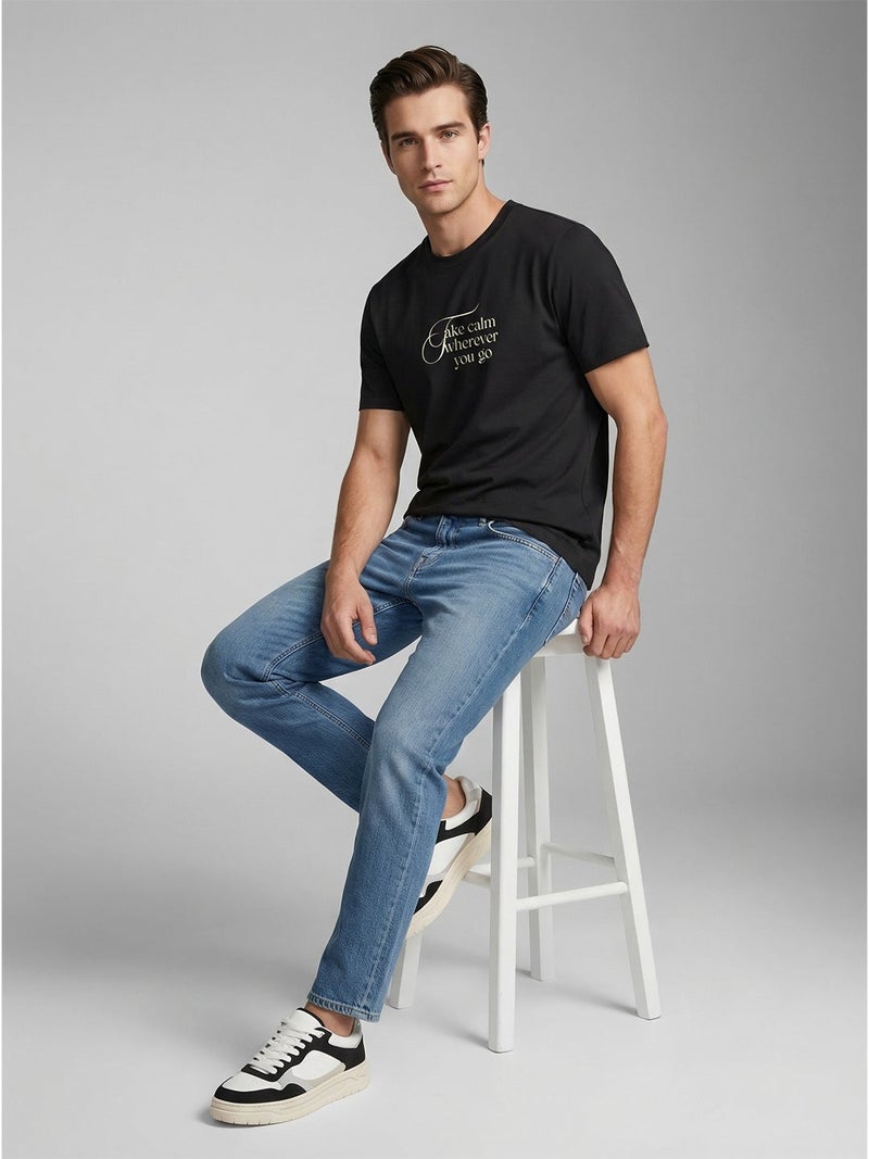 نوبيرو Nobero Regular Fit Printed T-shirt for Men - Image 2