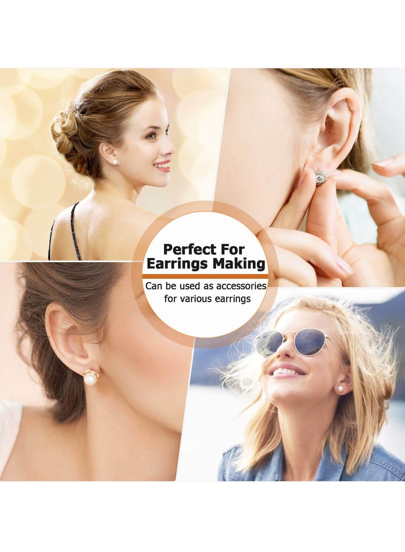 KASTWAVE Earring Posts and Backs, 2000Pcs Hypoallergenic Earring Studs, with Stainless Steel Earring Posts and Earring Backs for Studs, for Leather Stud, Pearl Jewelry Making - Image 2