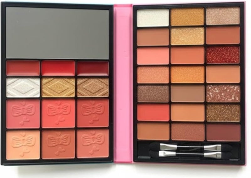 Colors Colorful Eyeshadow Palette Makeup,Rose Gold Brown Nude Matte Shimmer Eye Shadow Powder Palette,Naturing-Looking Long Lasting Waterproof-brown cover - cover -BOOK N1-33 COLORS