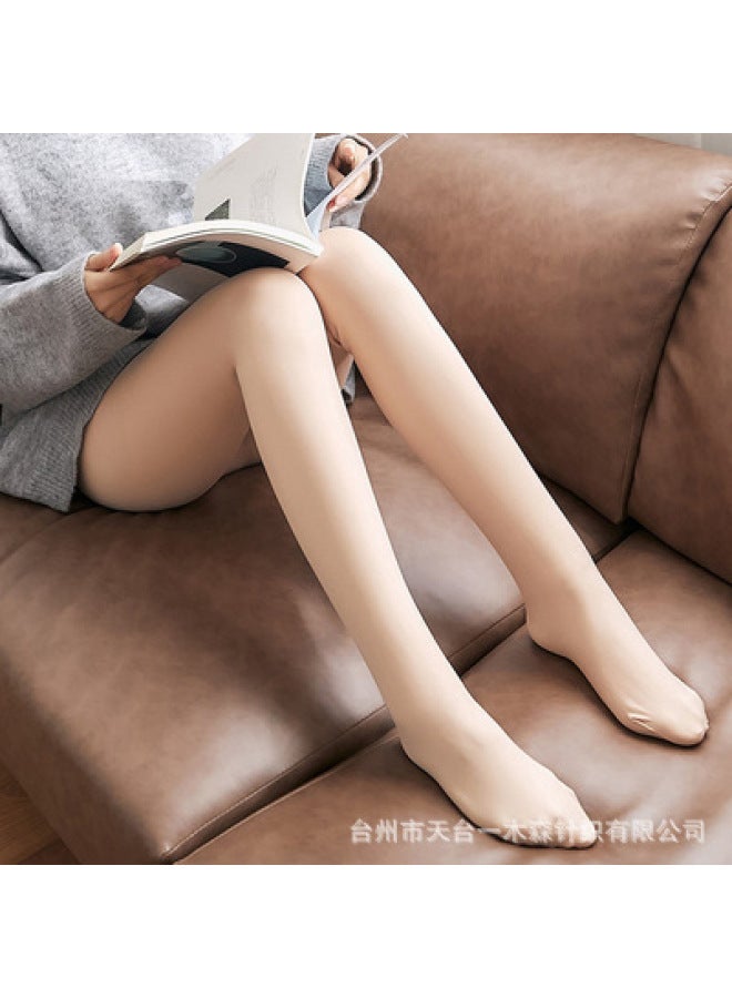Autumn And Winter Ladies Light Leg Artifact Plus Velvet Padded One Pants Leggings Socks Outside Wear Foot Warm Pants