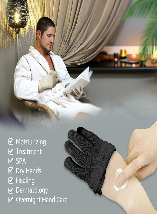 Evridwear Men Moisturizing Cotton Gloves with Touchscreen Fingertips for Eczema Beauty Cosmetic Dry Hands Sensitive Irritated Skin Therapy Overnight Bedtime, 6 Pairs, Lightweight-Black, S/M - Image 4