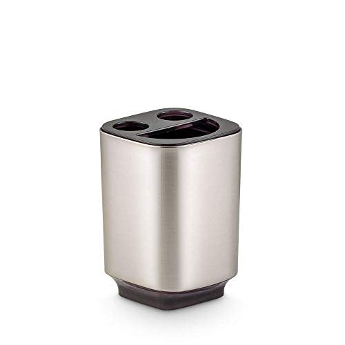 Freelance Windsor Polystyrene Bathroom Accessories Set of 4, Silver,Liquid Handwash Soap Dispenser, Brush/Toothbrush Holder, Tumbler, Dish - Plastic Bathroom Set for Wash Basin - Stronger than Ceramic - Image 3