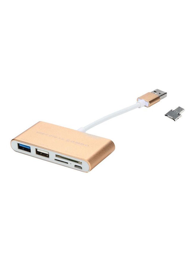 NIBEMINENT Multi Function USB Hub Gold/White 
