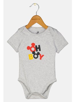 Disney Toddlers Boy Short Sleeve Graphic Print Bodysuits, Grey  - Image 1