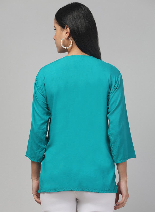 Trend Level Women Ethnic Motifs Embroidered Kurti - Image 4