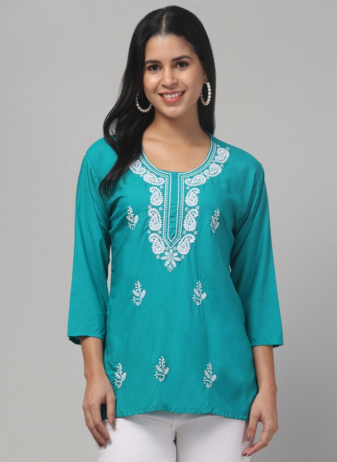 Trend Level Women Ethnic Motifs Embroidered Kurti - Image 1