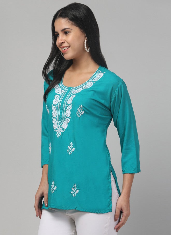 Trend Level Women Ethnic Motifs Embroidered Kurti - Image 3