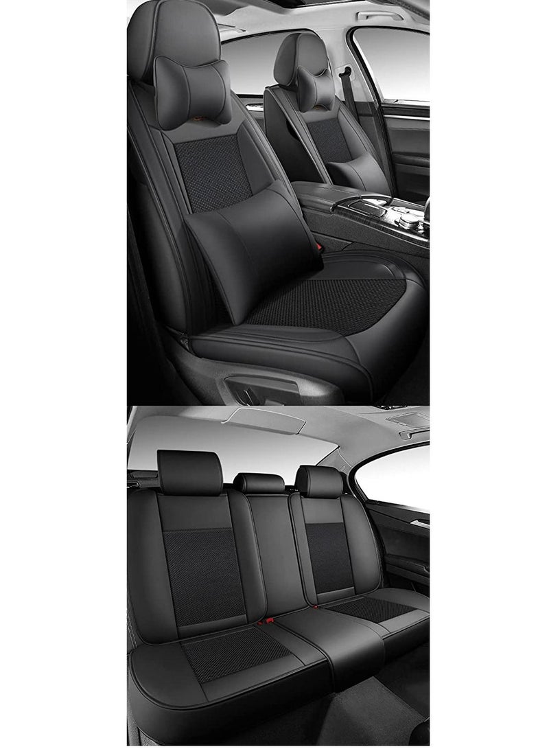LIMOS Luxury PU Leather Car Seat Cover Full Set Breathable Car Seat with Pillows - Image 2
