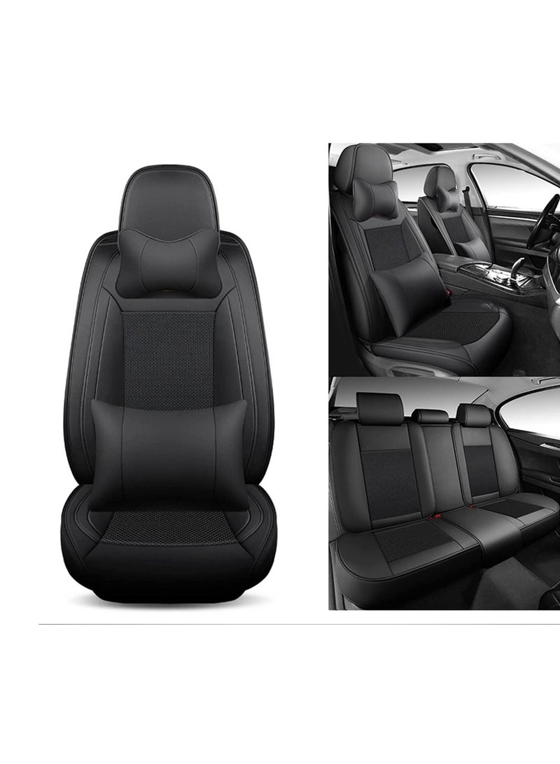 LIMOS Luxury PU Leather Car Seat Cover Full Set Breathable Car Seat with Pillows - Image 1