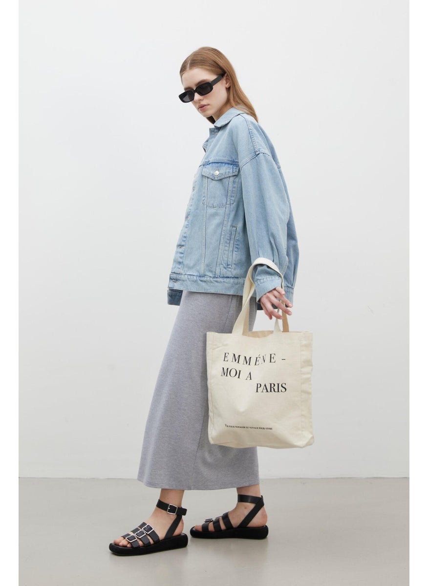 Manuka - Cotton Pencil Skirt Grey-Melange - Image 1