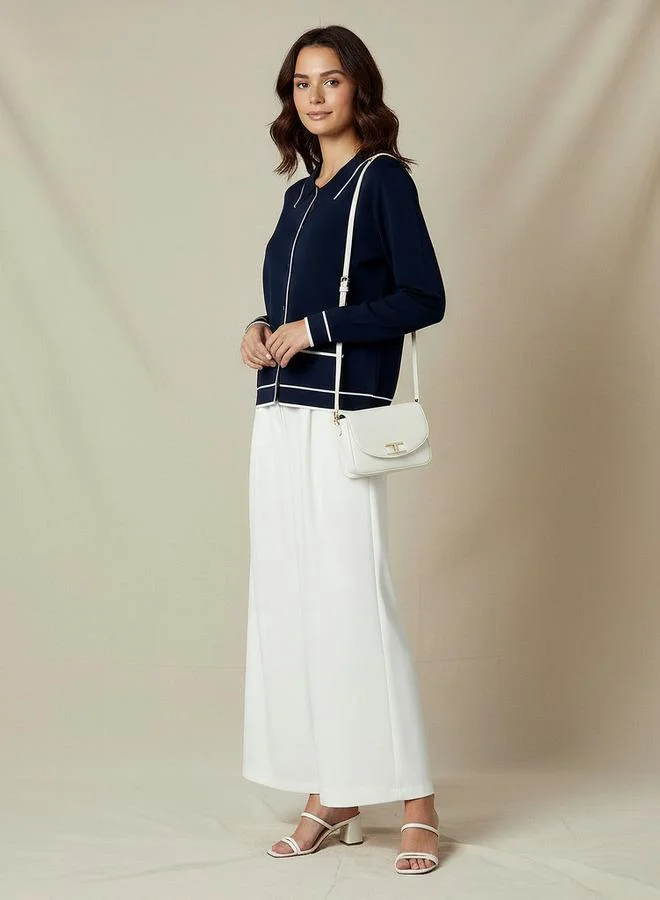 Splash FAV Regular Fit Textured Collared Cardigan