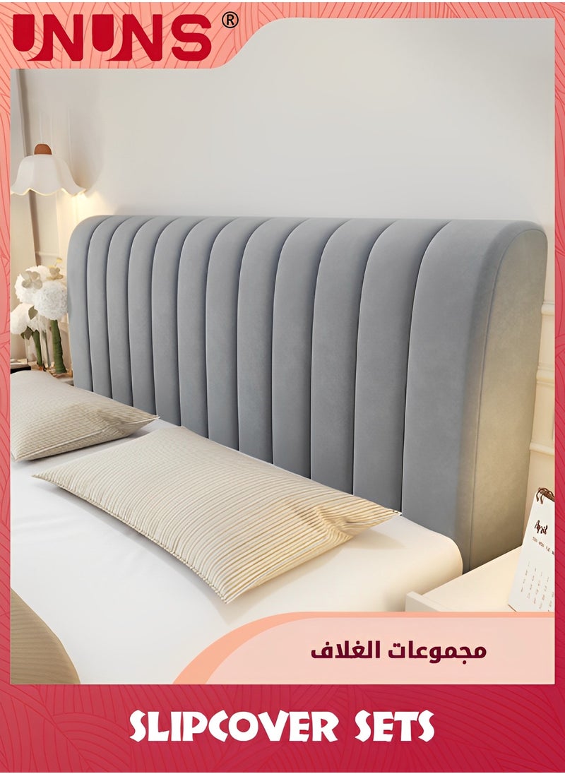 UNUNS Headboard Covers,Stretch Bed Headboard Slipcover,Small Square Dustproof Protector Cover,Upholstered Headboard For Queen Size Bed,180CM  - Image 1