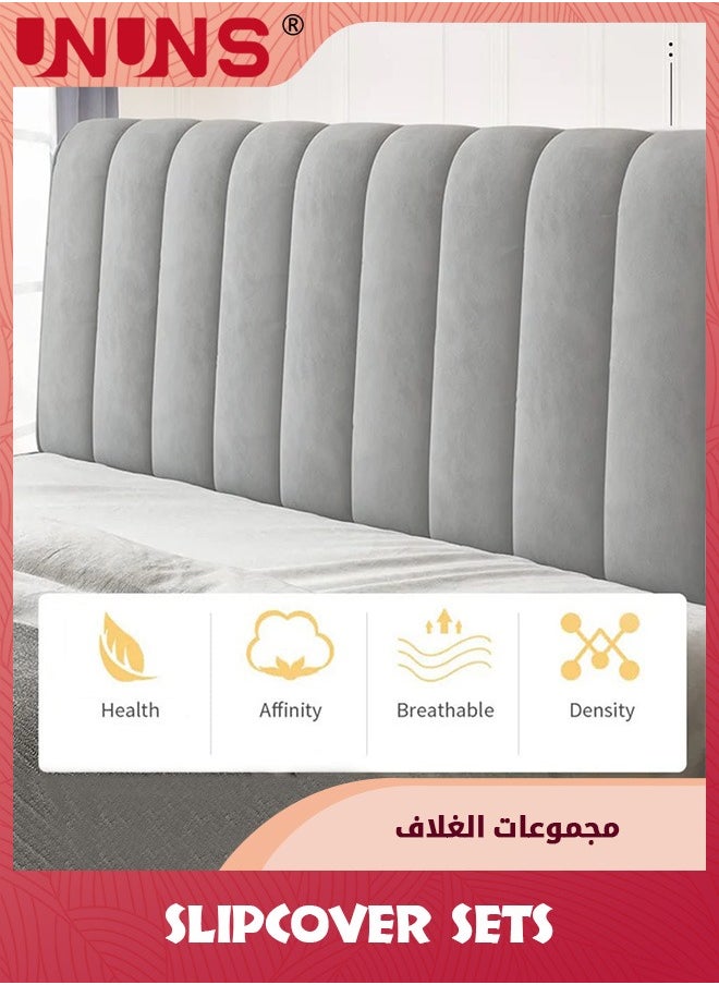 UNUNS Headboard Covers,Stretch Bed Headboard Slipcover,Small Square Dustproof Protector Cover,Upholstered Headboard For Queen Size Bed,180CM  - Image 5