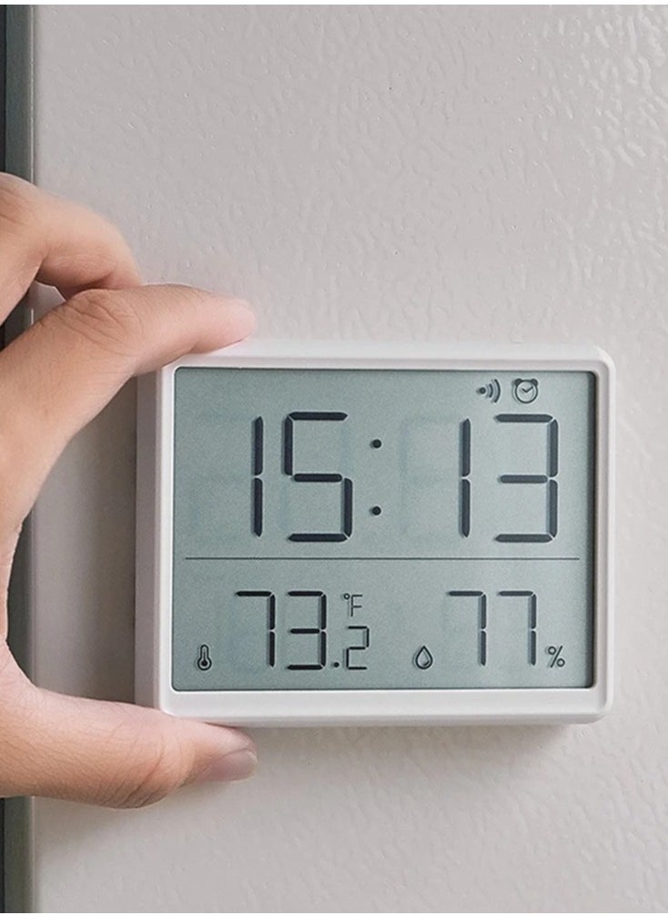 Digital Alarm Clock, with Temperature Humidity Screen Sensory Wall Multifunctional, Ultra Thin Electronic Clock