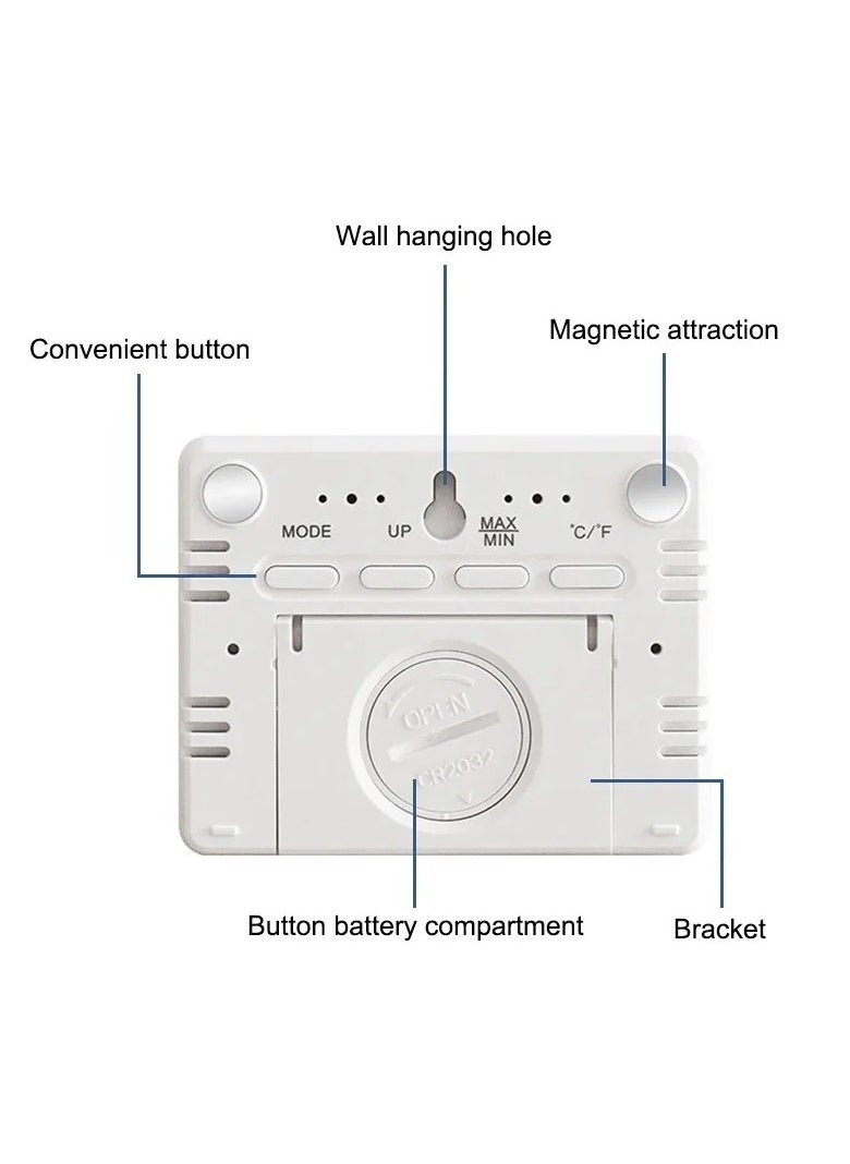Digital Alarm Clock, with Temperature Humidity Screen Sensory Wall Multifunctional, Ultra Thin Electronic Clock