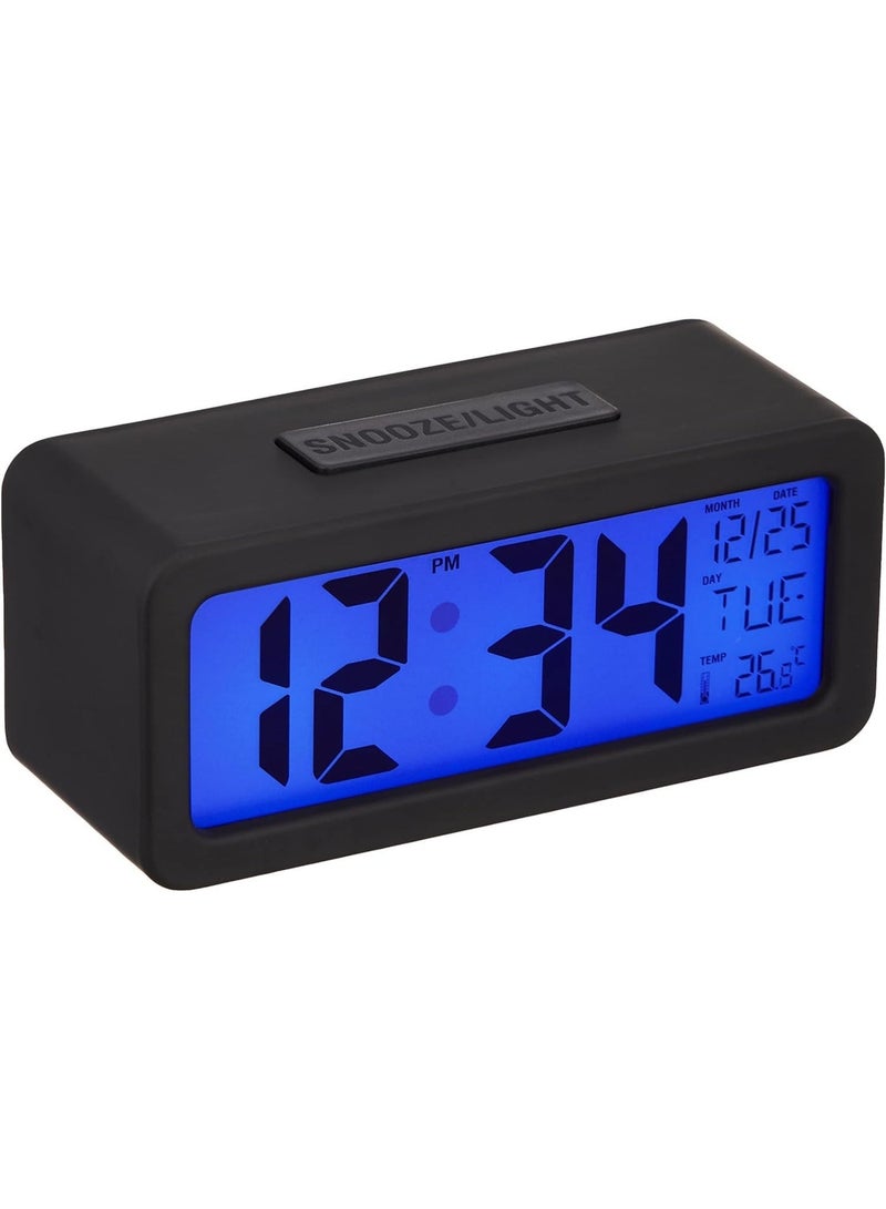 Digital Alarm Clock, with Temperature Humidity Screen Sensory Wall Multifunctional, Ultra Thin Electronic Clock - Image 1