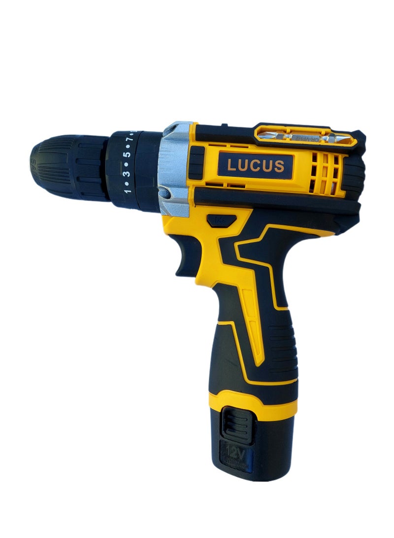 LUCUS Impact Cordless Drill 12V Set with 2 Lithium Ion Batteries - Image 2