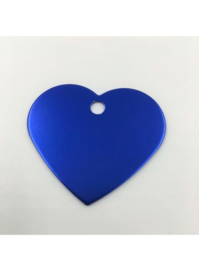 Colorful Heart Shape Anodized Aluminum Stamping Blanks Discs for Craft Tags (Pack of 10) (Blue)