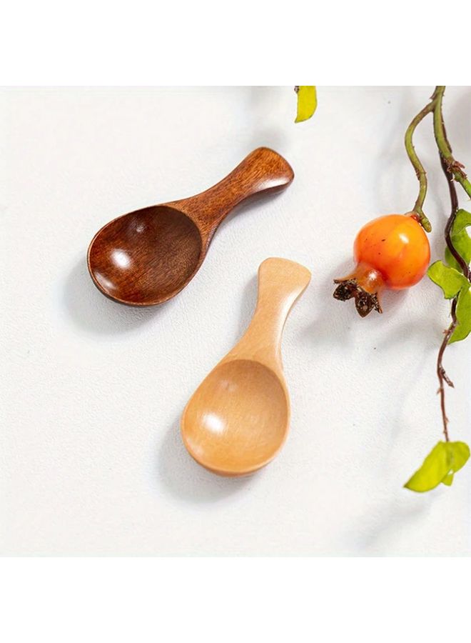 Brown Mini Wooden Spoons 4pcs Small Spice Sugar Coffee Tea Scoop Kitchen Gadgets - Image 5