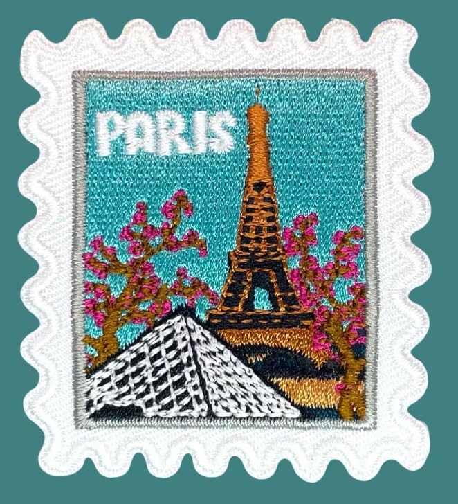 Generic Paris Patch- Travel Patch- Embroidery sew Patch- Eiffel Tower- Louvre- Paris- Travel Souvenir- Traveler- Wanderlust- Patch 1 pees
