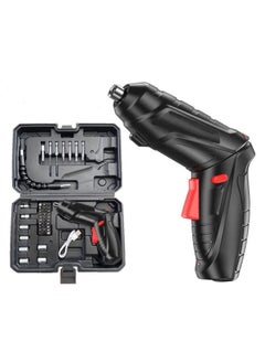 Electric Screwdriver Set, 47 in 1 USB Rechargeable Gun with Twistable Handle, 3.6 V Drill Bits Set With Built-In Led, 1800 Mah Black