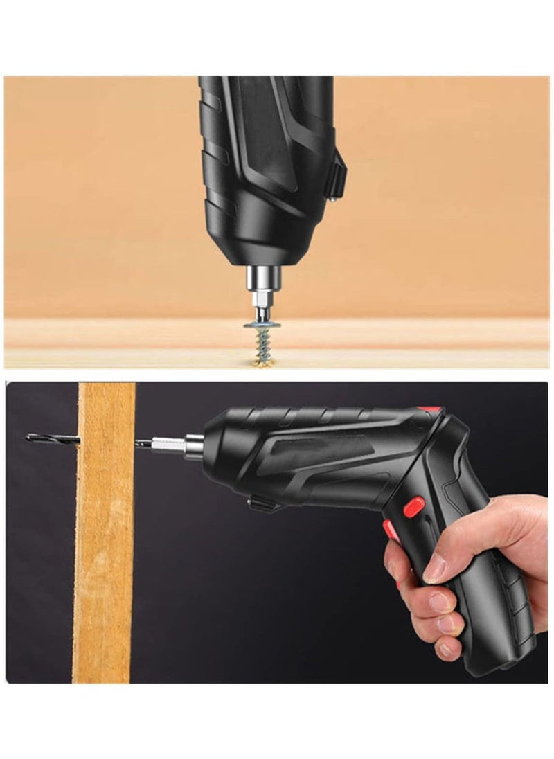 SKY-TOUCH - Electric Screwdriver Set, 47 in 1 USB Rechargeable Gun with Twistable Handle, 3.6 V Drill Bits Set With Built-In Led, 1800 Mah Black - Image 1