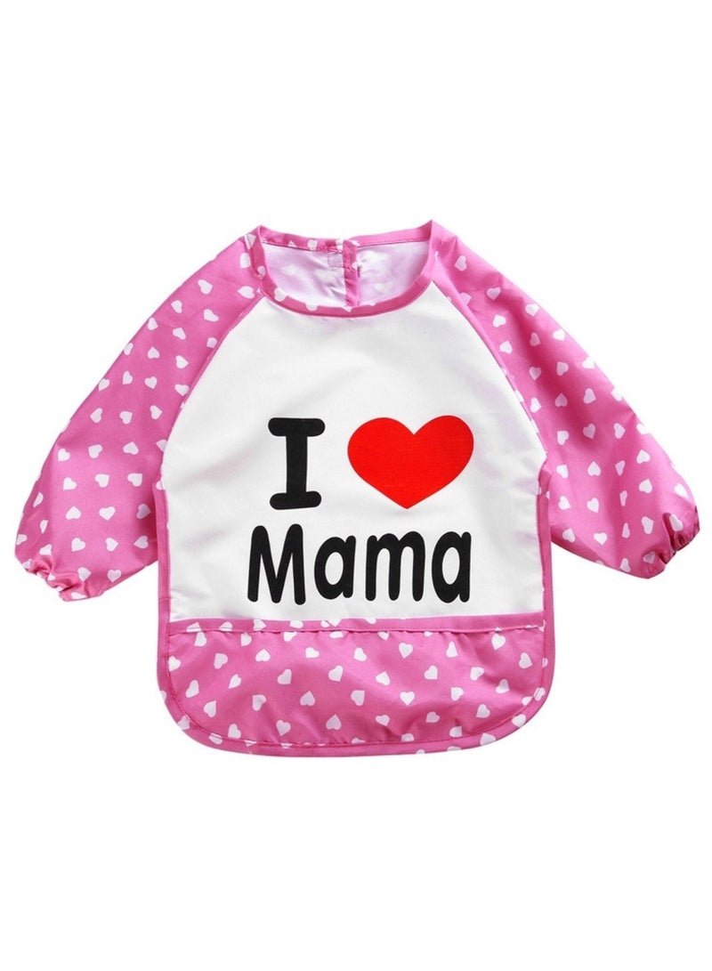 Waterproof Full-Sleeved Baby Bib I Love Mama Design - Image 2
