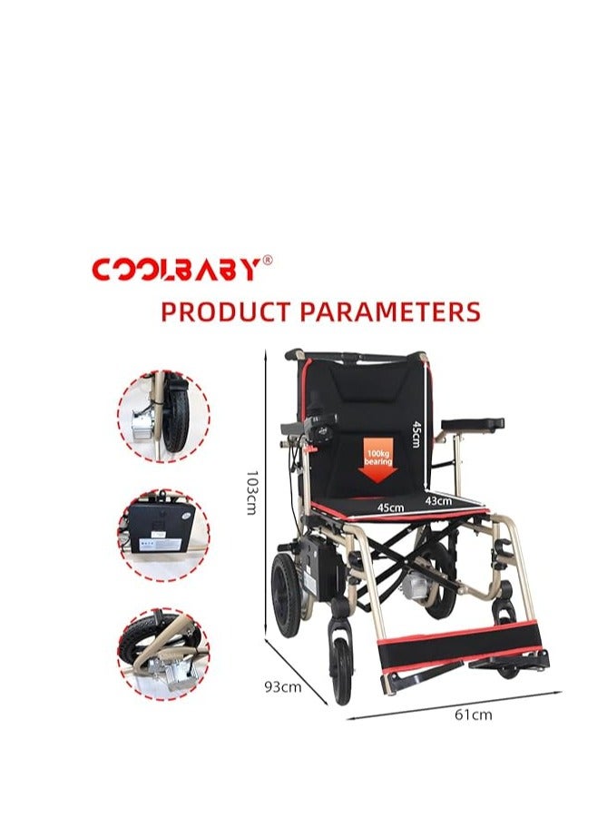 Cool Baby Golden Electric Chair for The Elderly Elderly Mobility Scooter Foldable Portable Electric Four-Wheeled Mobility Scooter - Image 2