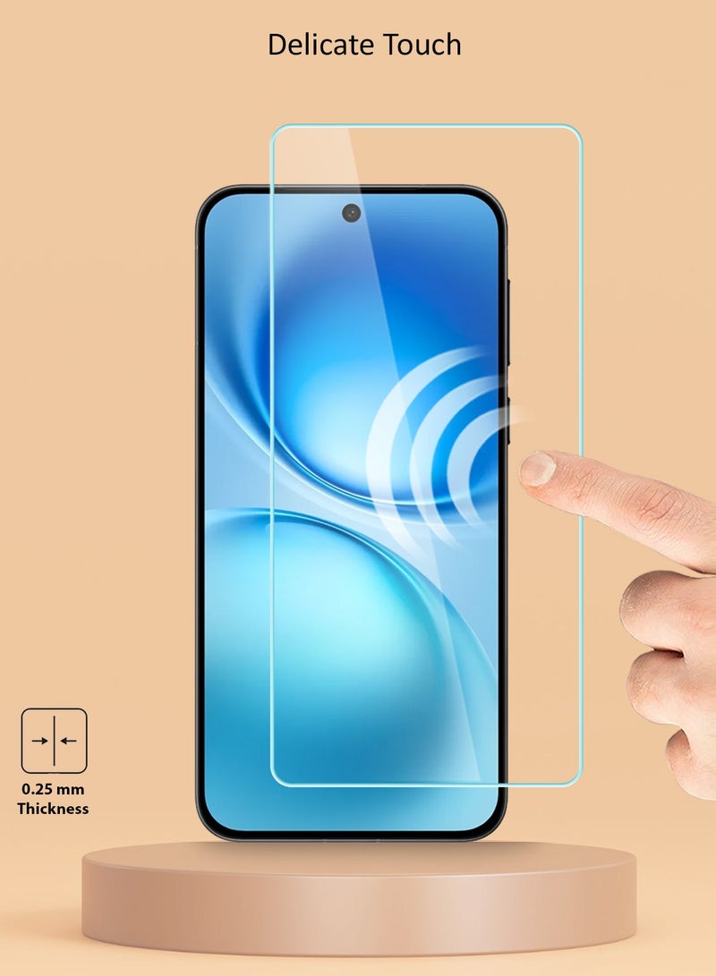 Techie حماية شاشة زجاجية مقسّاة HD 9H صلابة - 2 عبوة لـ Vivo X200 FE 5G، مضادة للتوهج، مضادة للفقاعات، رقيقة جداً 0.33 مم مع حواف مدورة وتركيب سهل - Image 4