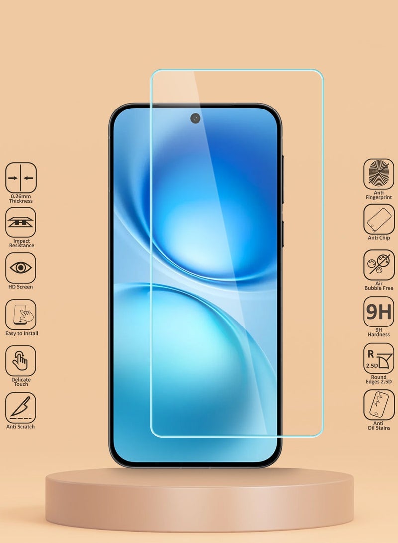 Techie حماية شاشة زجاجية مقسّاة HD 9H صلابة - 2 عبوة لـ Vivo X200 FE 5G، مضادة للتوهج، مضادة للفقاعات، رقيقة جداً 0.33 مم مع حواف مدورة وتركيب سهل - Image 2