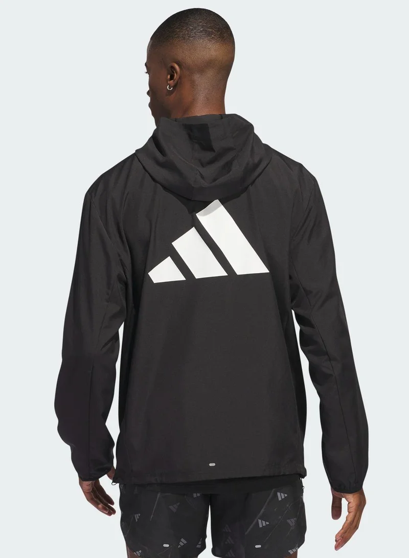 adidas جاكيت رن إت أسود للرجال