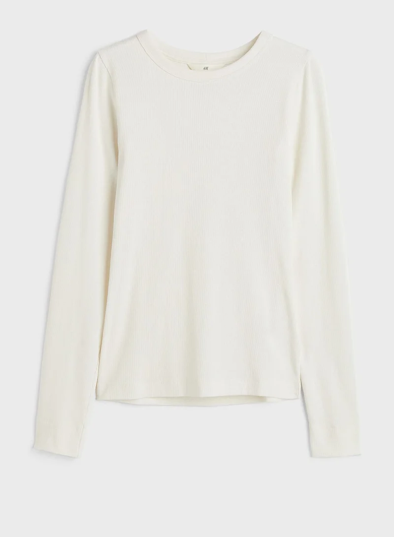 H&M Ribbed Round Neck Top